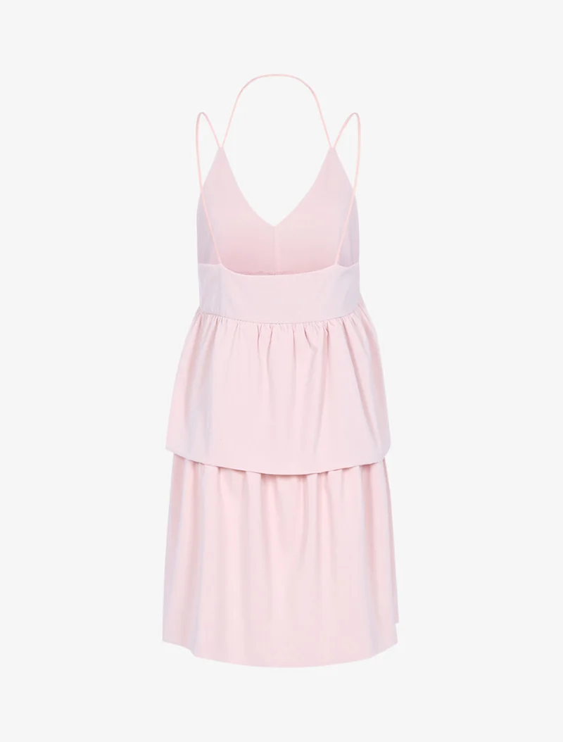 Robe loose à grands volants - Rose