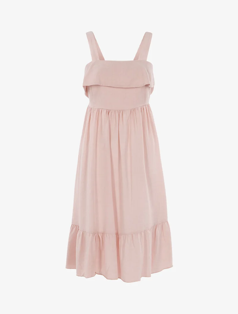 Robe à bord volanté - Rose