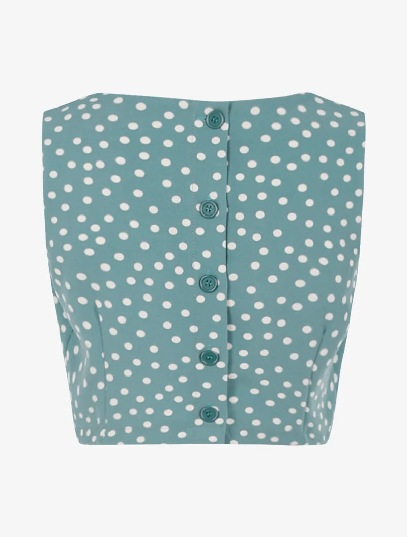 Crop top à imprimé pois - Vert