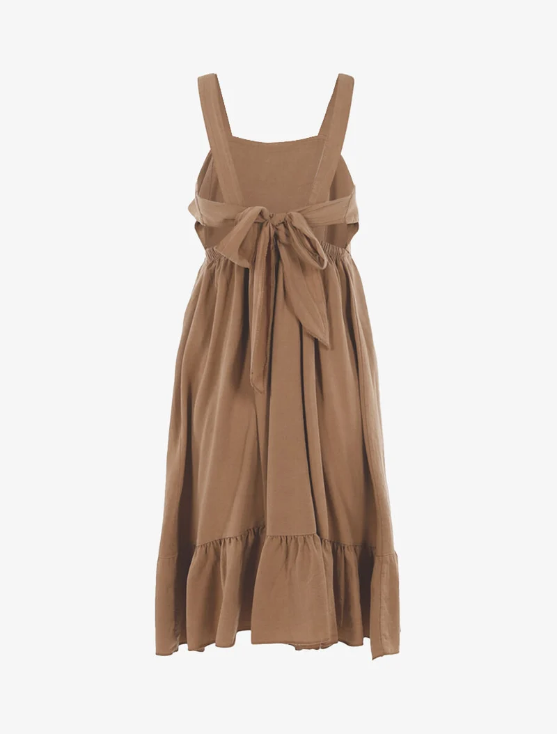 Robe à bord volanté - Camel