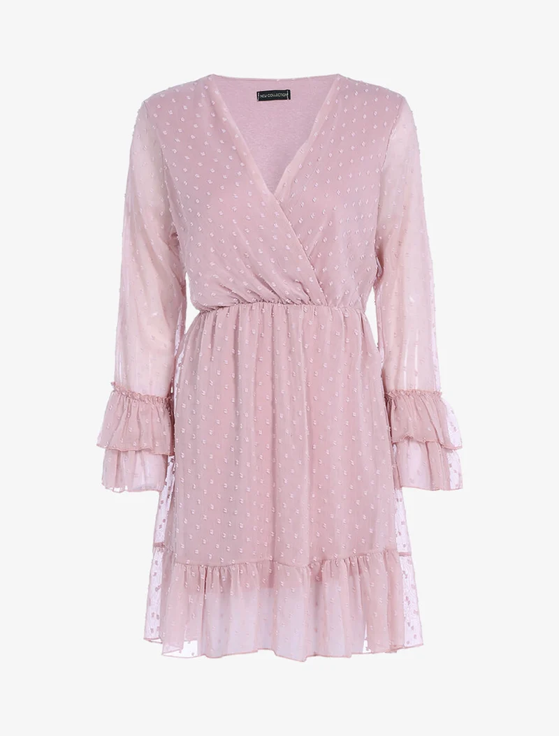 Robe fluide mouchetée - Rose
