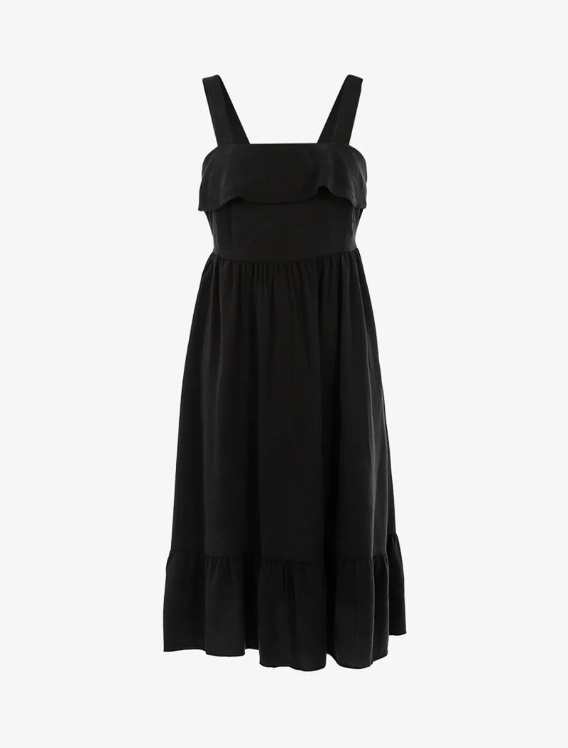 Robe à bord volanté - Noir