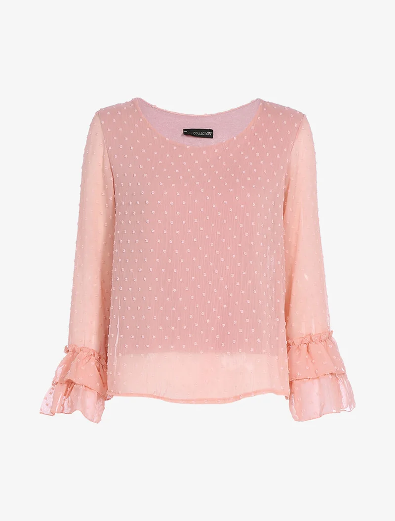 Blouse fluide mouchetée - Rose