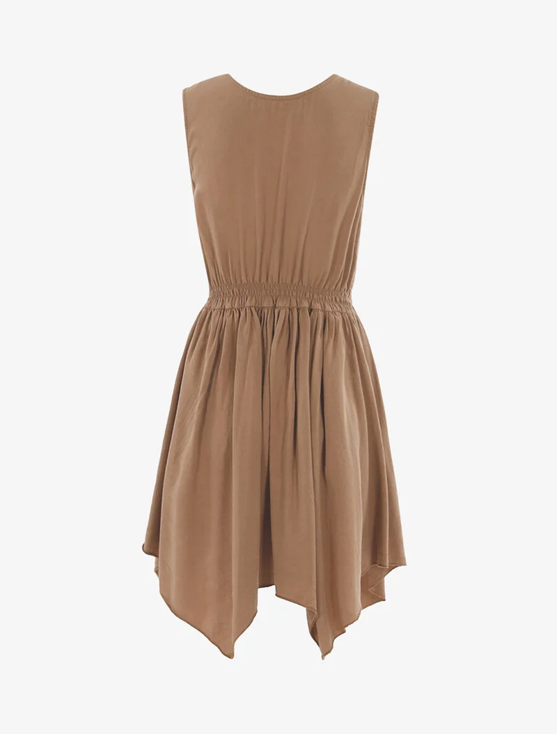 Robe à dos cache-coeur - Camel