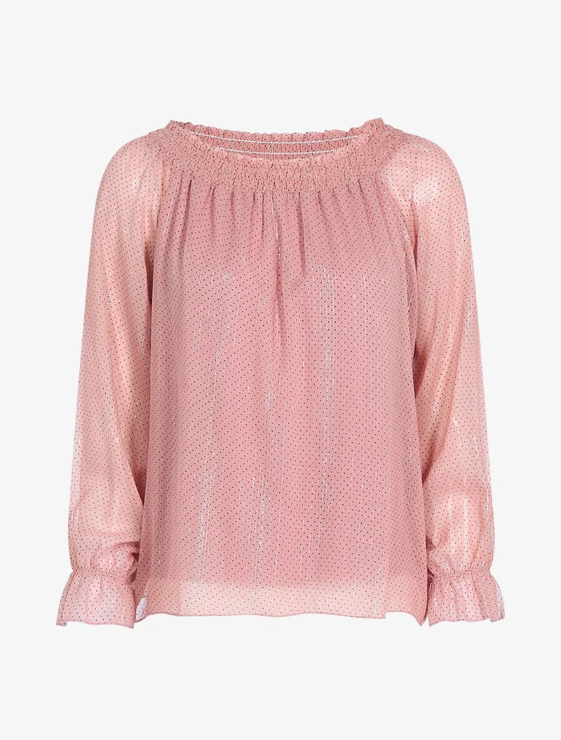 Top fluide à pois - Rose