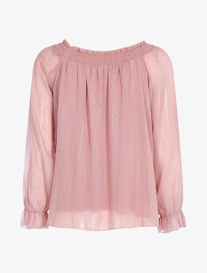 Top fluide à pois - Rose