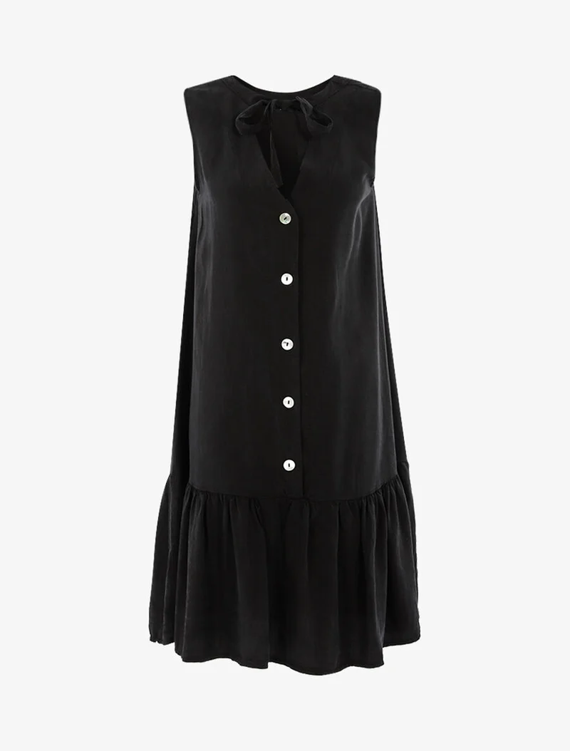 Robe à grand volant - Noir