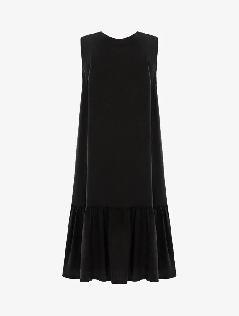 Robe à grand volant - Noir