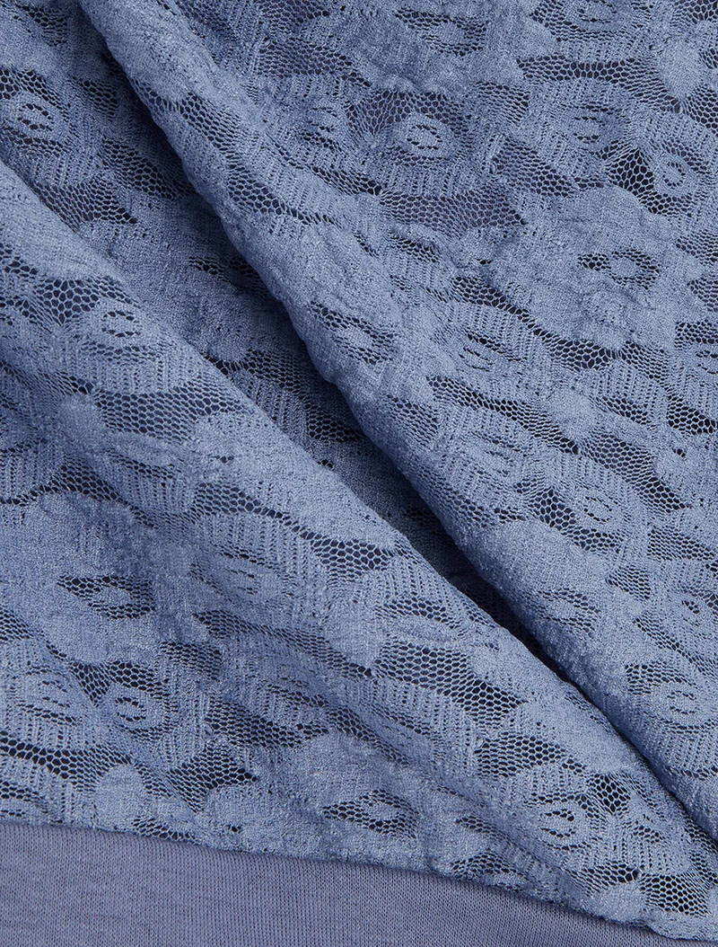 Top boule en dentelle - Bleu