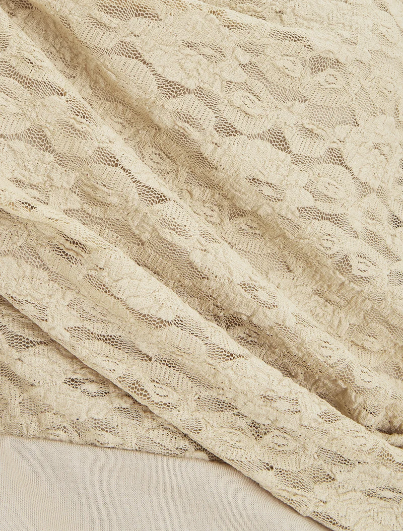 Top boule en dentelle - Beige
