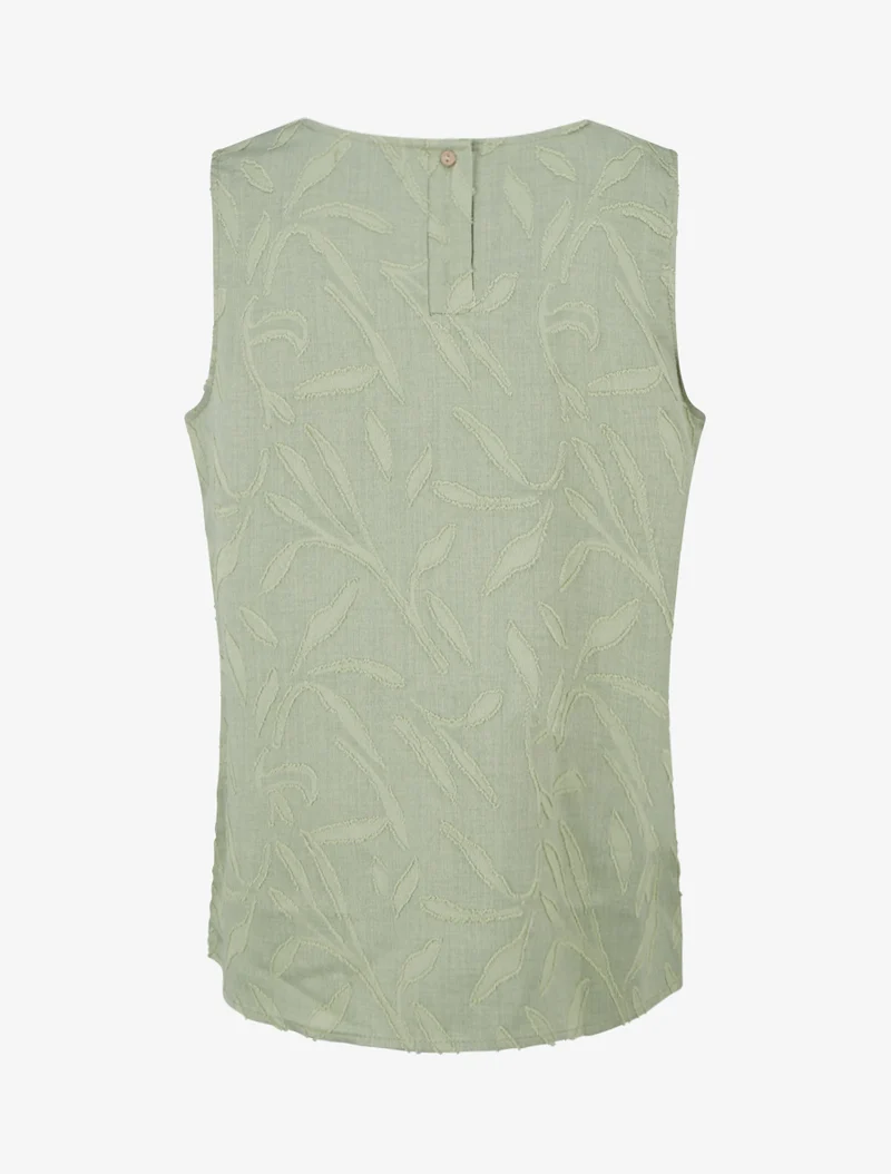 Top sans manches en tissu texturé - Vert olive