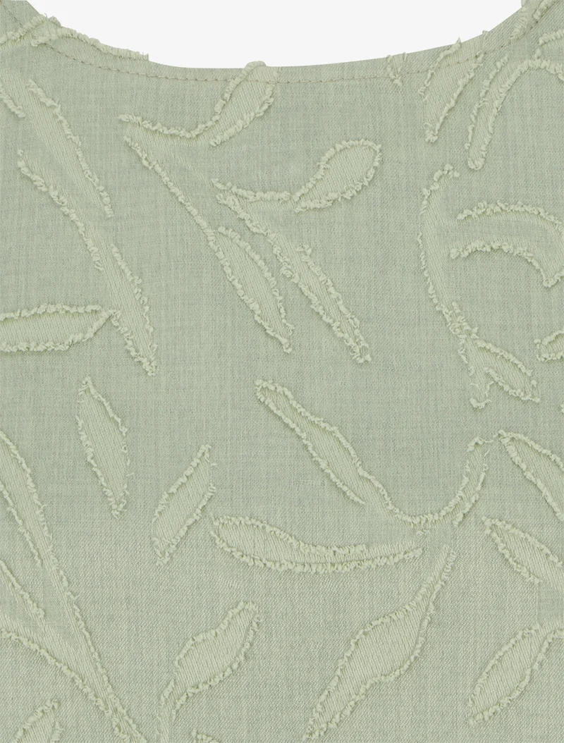 Top sans manches en tissu texturé - Vert olive