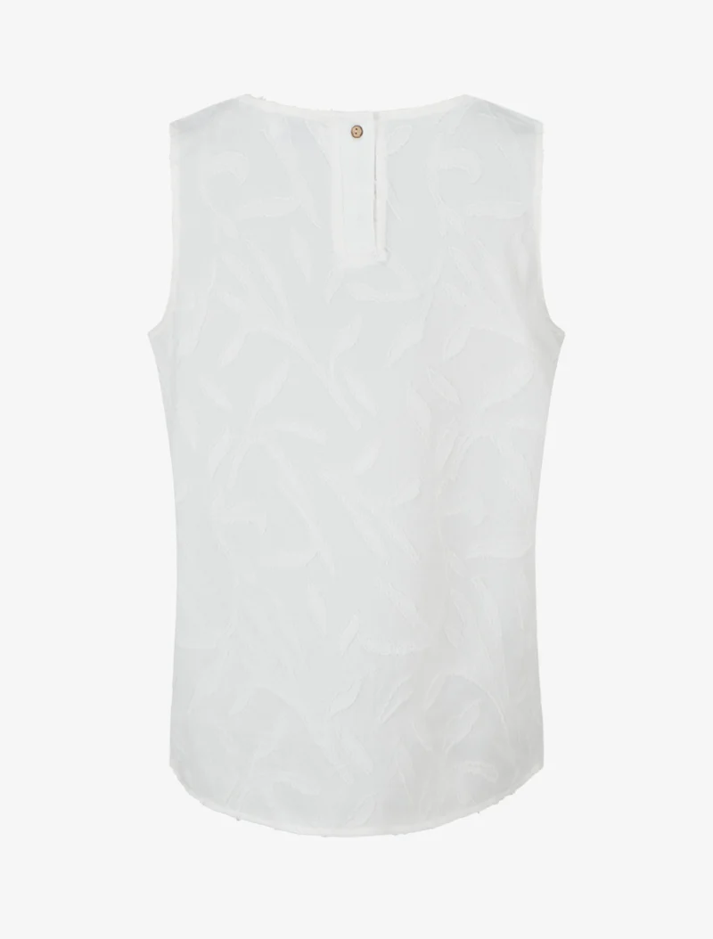Top sans manches en tissu texturé - Blanc