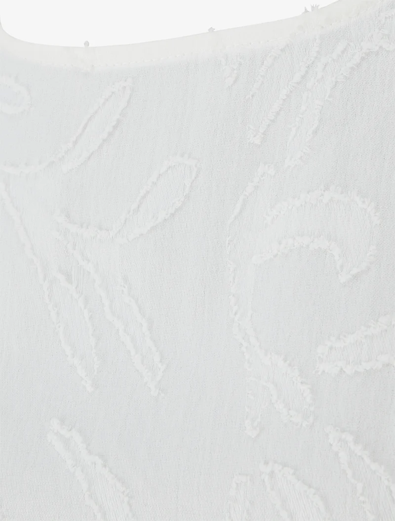 Top sans manches en tissu texturé - Blanc