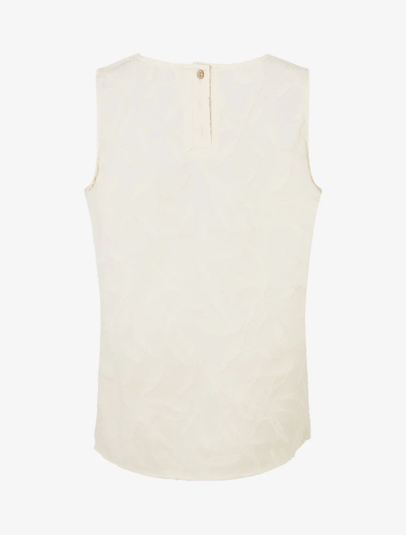Top sans manches en tissu texturé - Beige clair