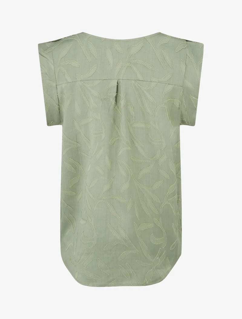 Top droit sans manches en tissu texturé - Kaki