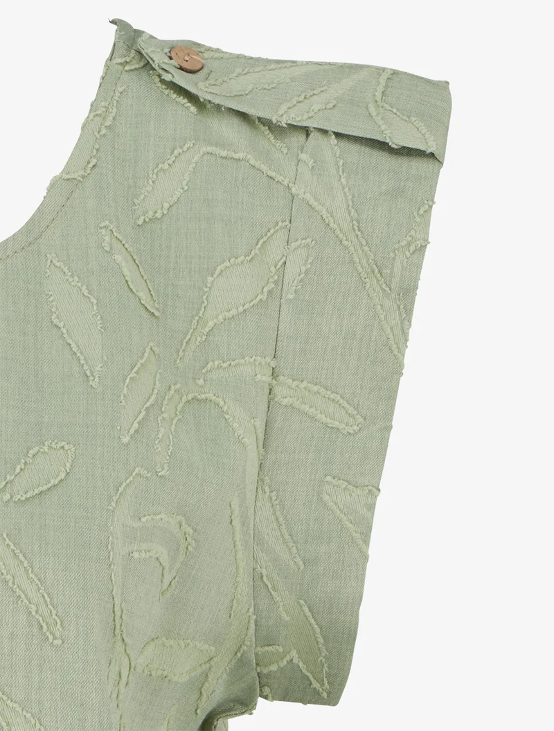 Top droit sans manches en tissu texturé - Kaki