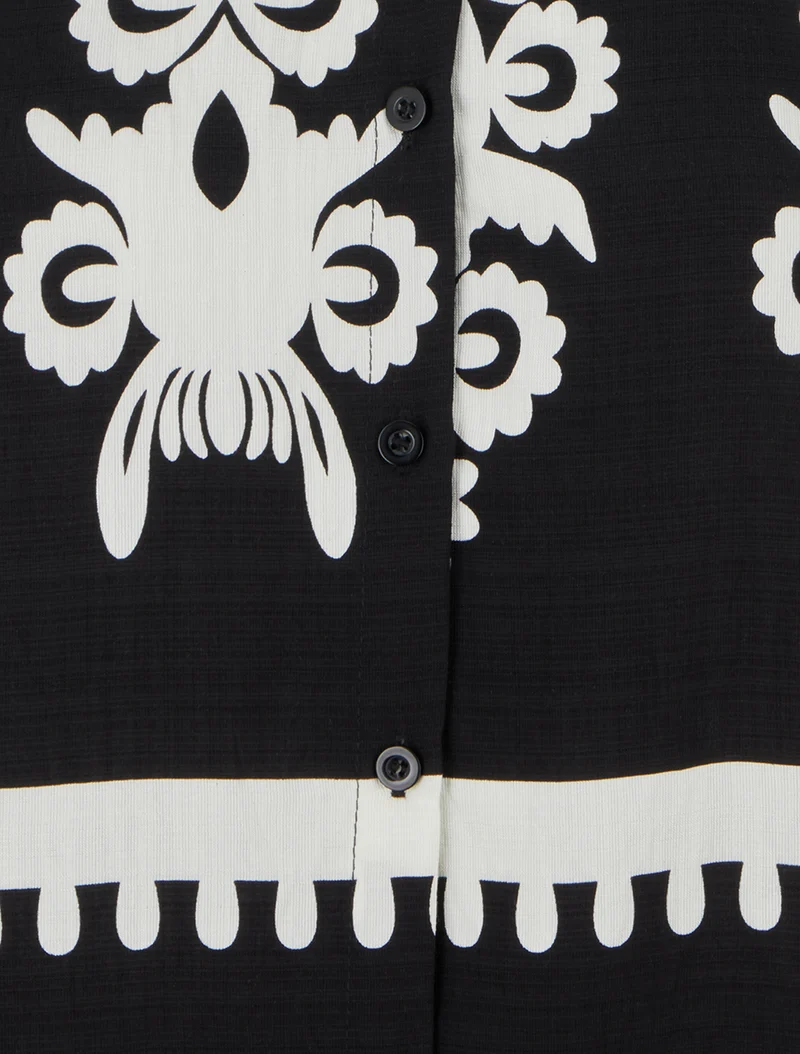 Chemise sans manches imprimé arabesques - Noir