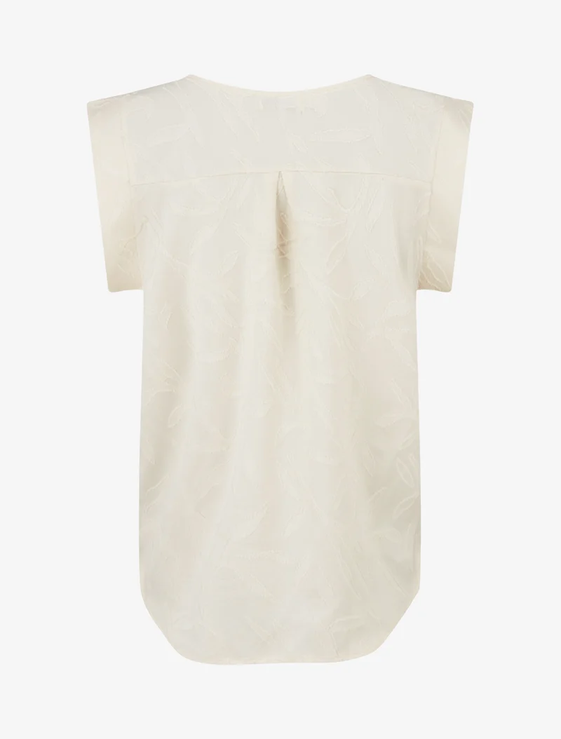 Top droit sans manches en tissu texturé - Beige