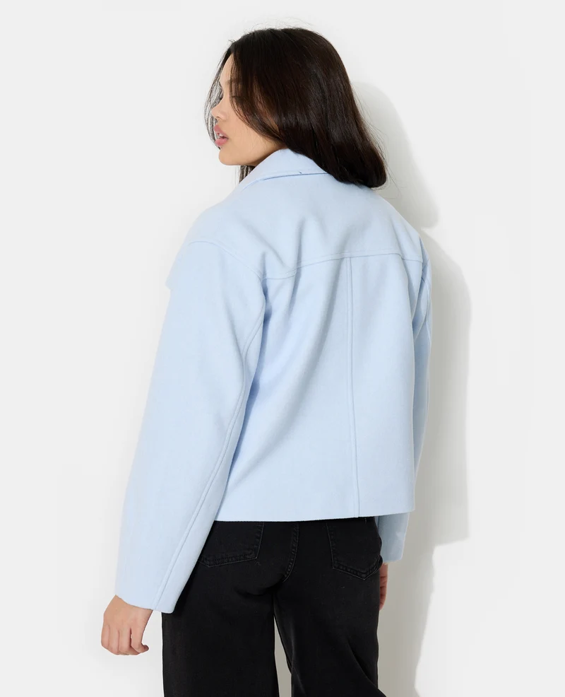Blouson zippé effet drap de laine