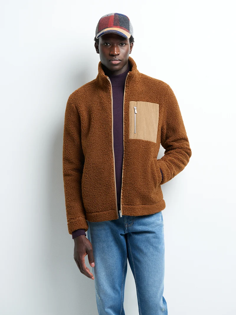 Blouson col montant bouclette