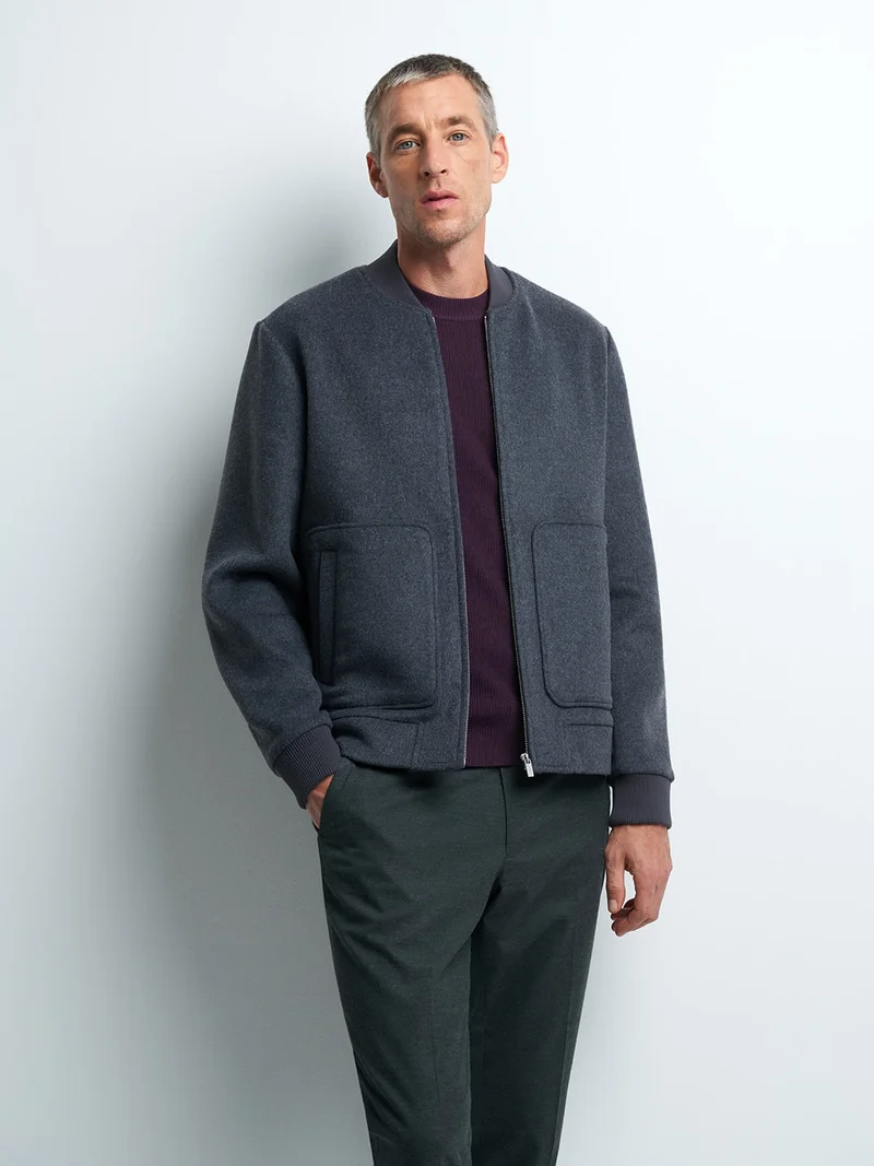 Blouson col teddy uni