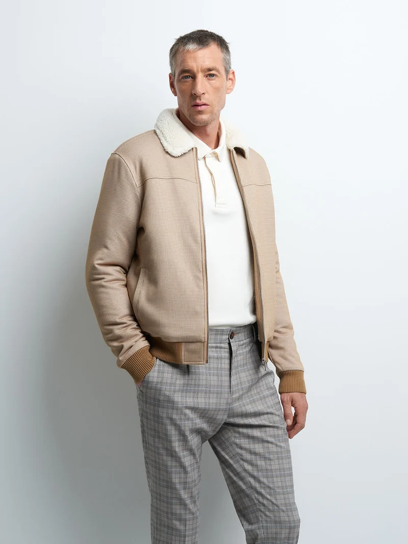 Blouson col sherpa matelassé