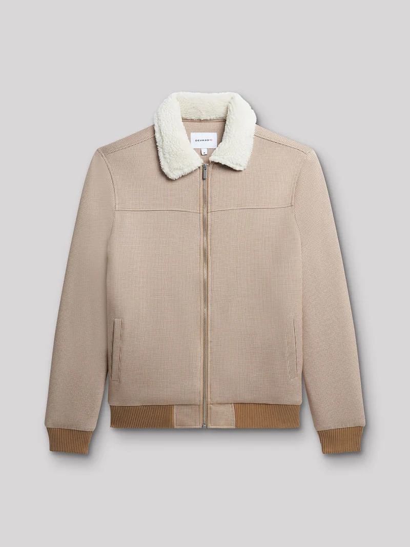 Blouson col sherpa matelassé
