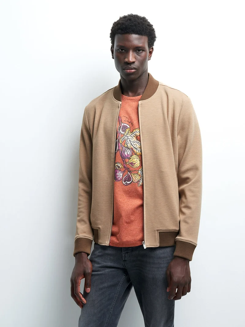 Sweat col teddy bicolore