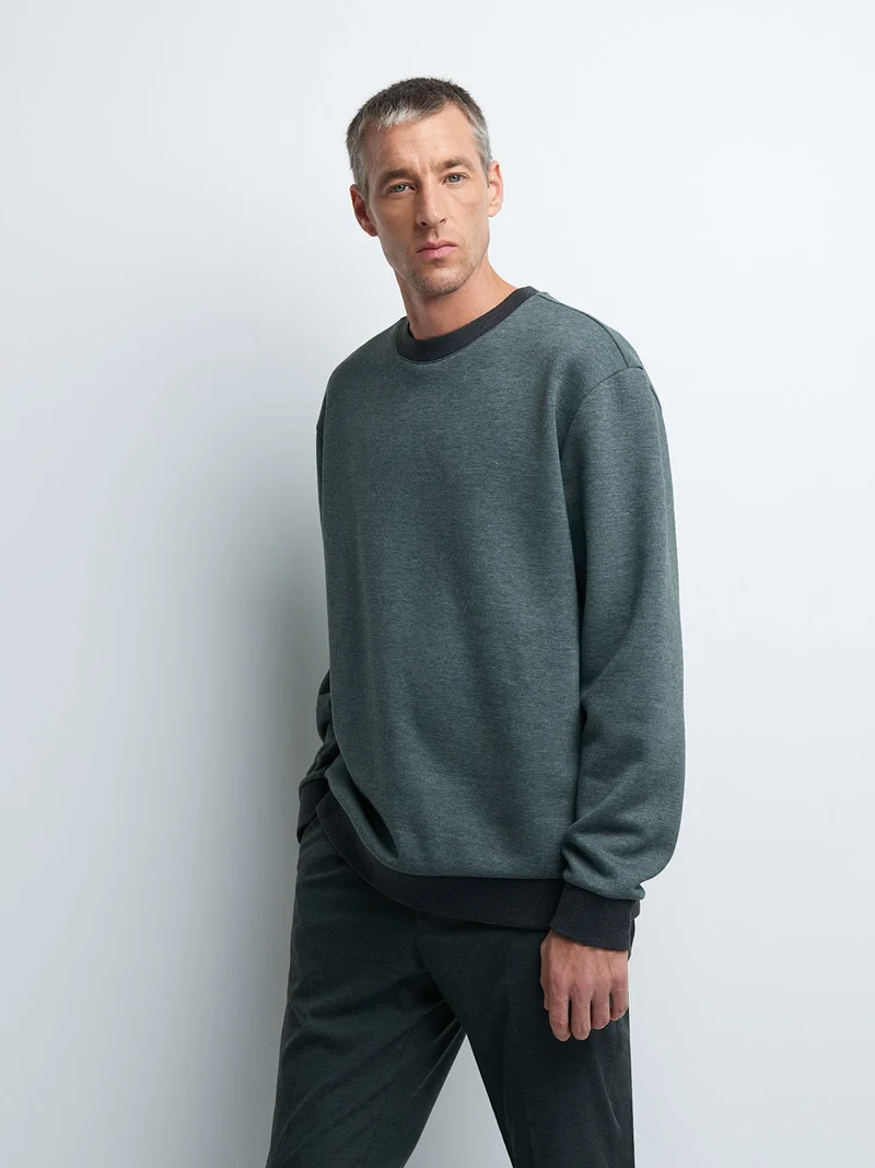 Sweat col rond bicolore