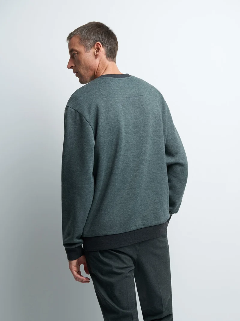 Sweat col rond bicolore