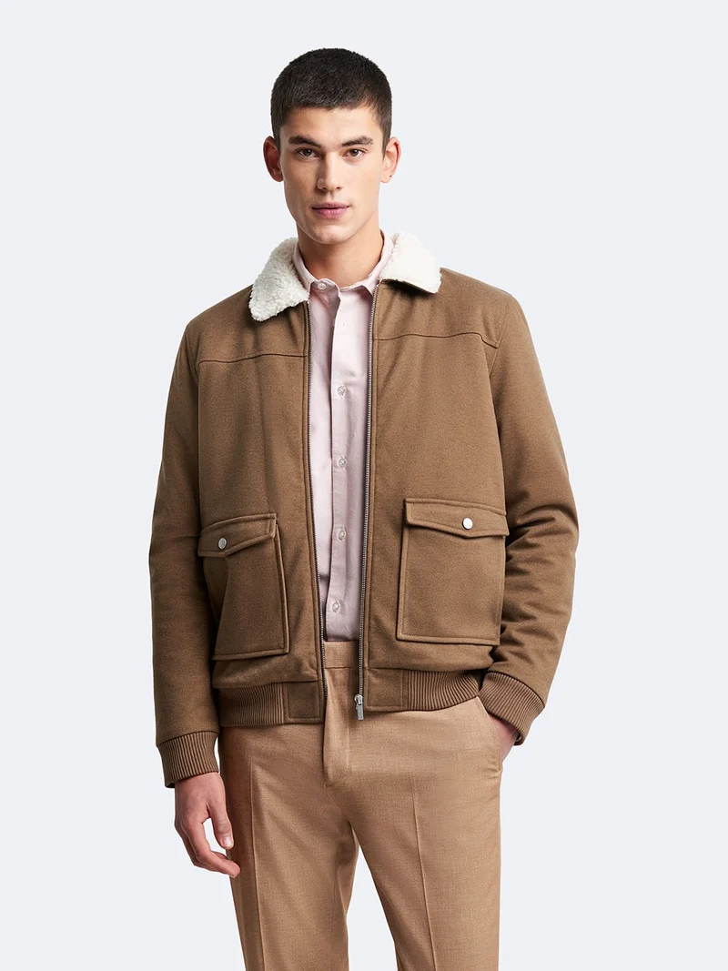 Blouson col sherpa jersey