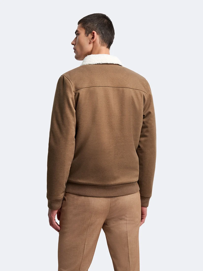 Blouson col sherpa jersey
