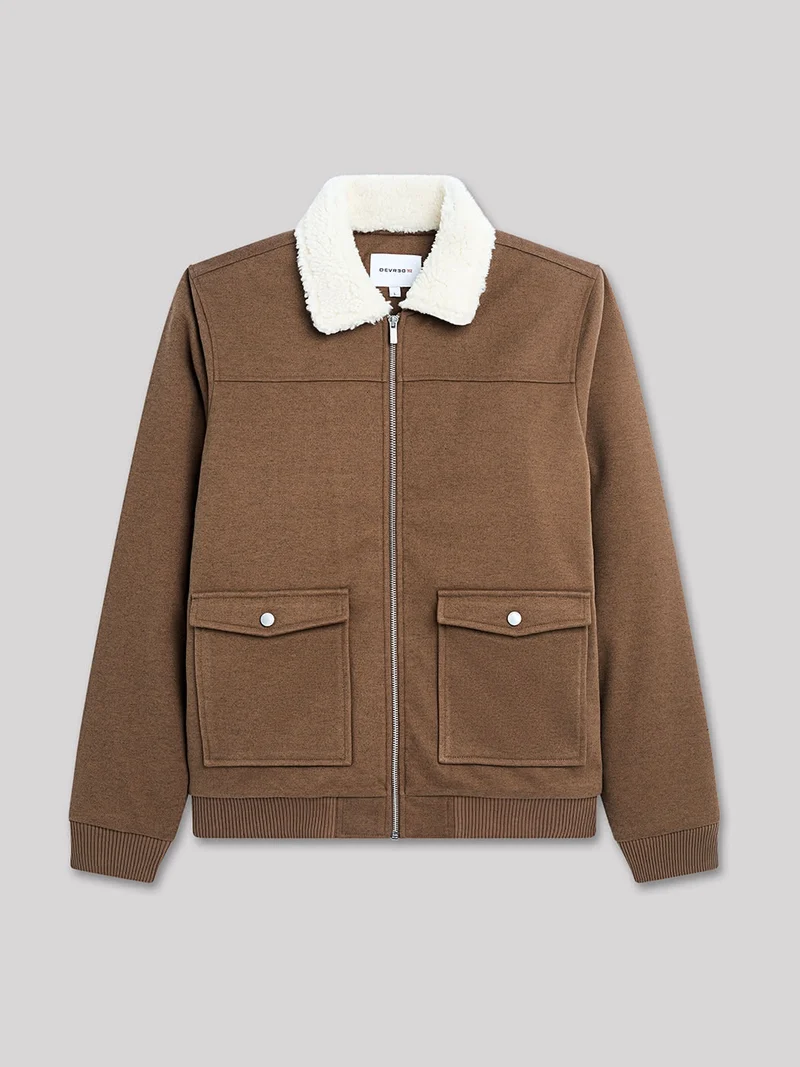Blouson col sherpa jersey
