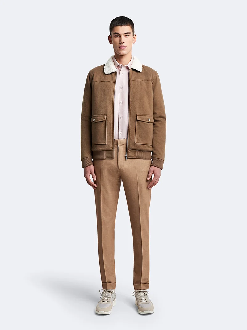 Blouson col sherpa jersey