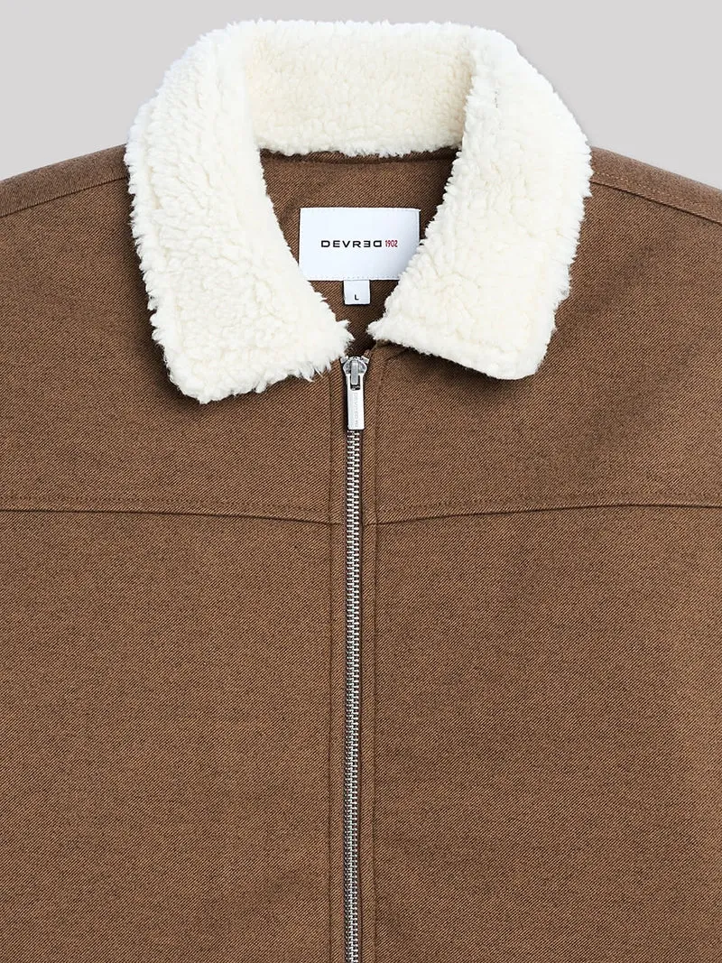 Blouson col sherpa jersey