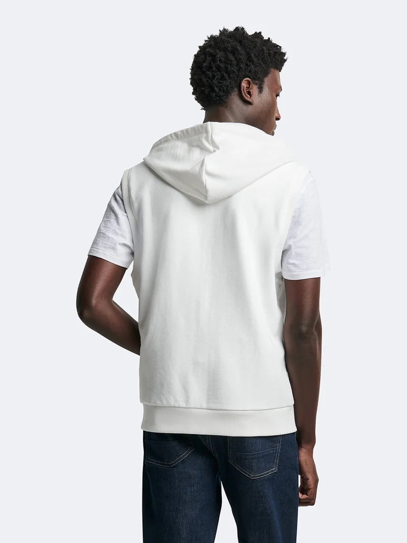 Sweat sans manche à capuche 100% coton