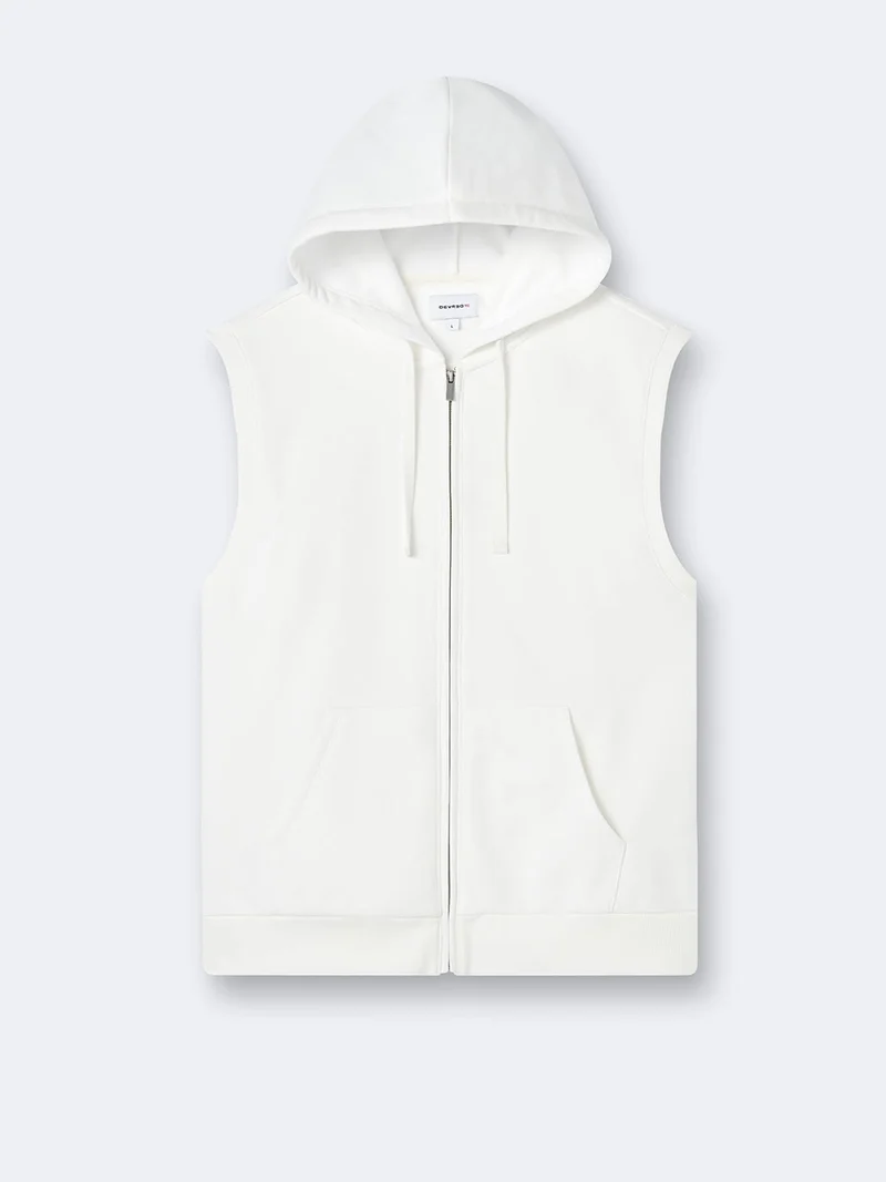 Sweat sans manche à capuche 100% coton