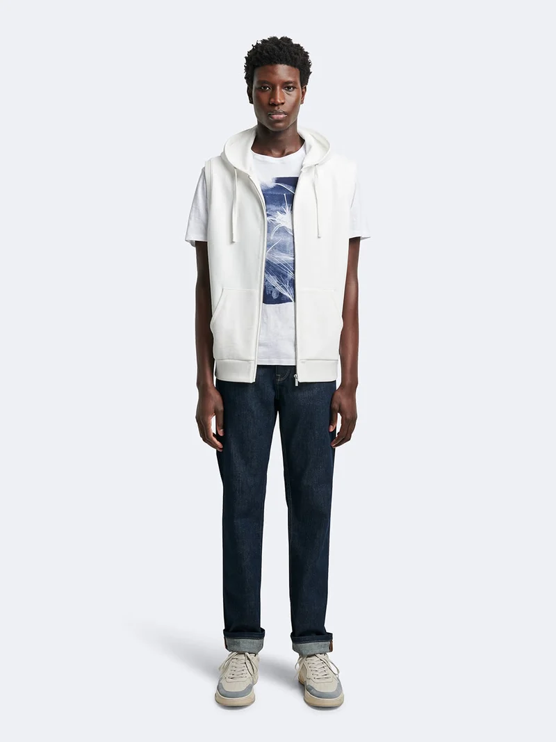 Sweat sans manche à capuche 100% coton