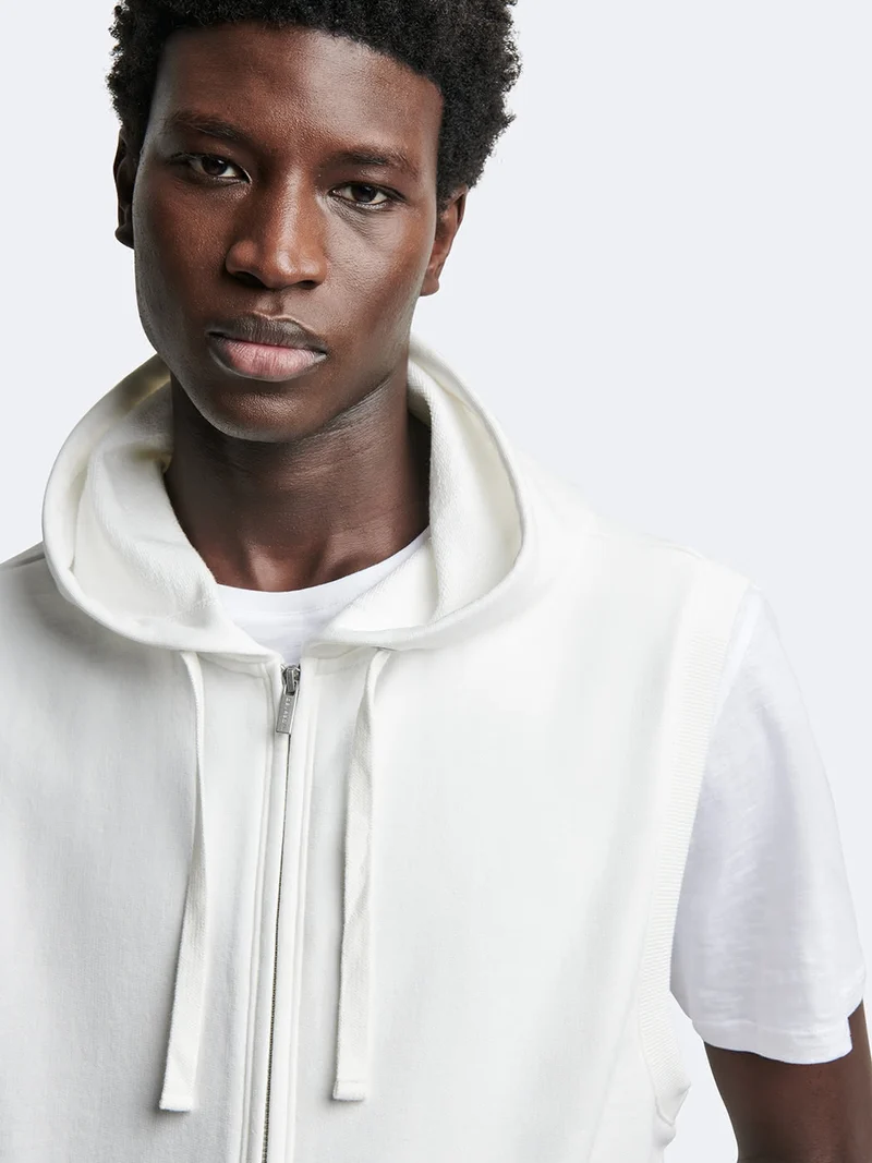 Sweat sans manche à capuche 100% coton