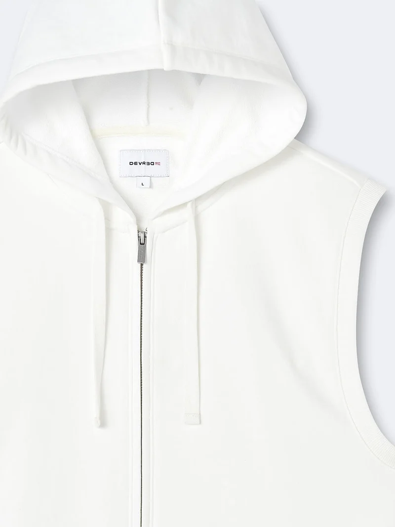 Sweat sans manche à capuche 100% coton
