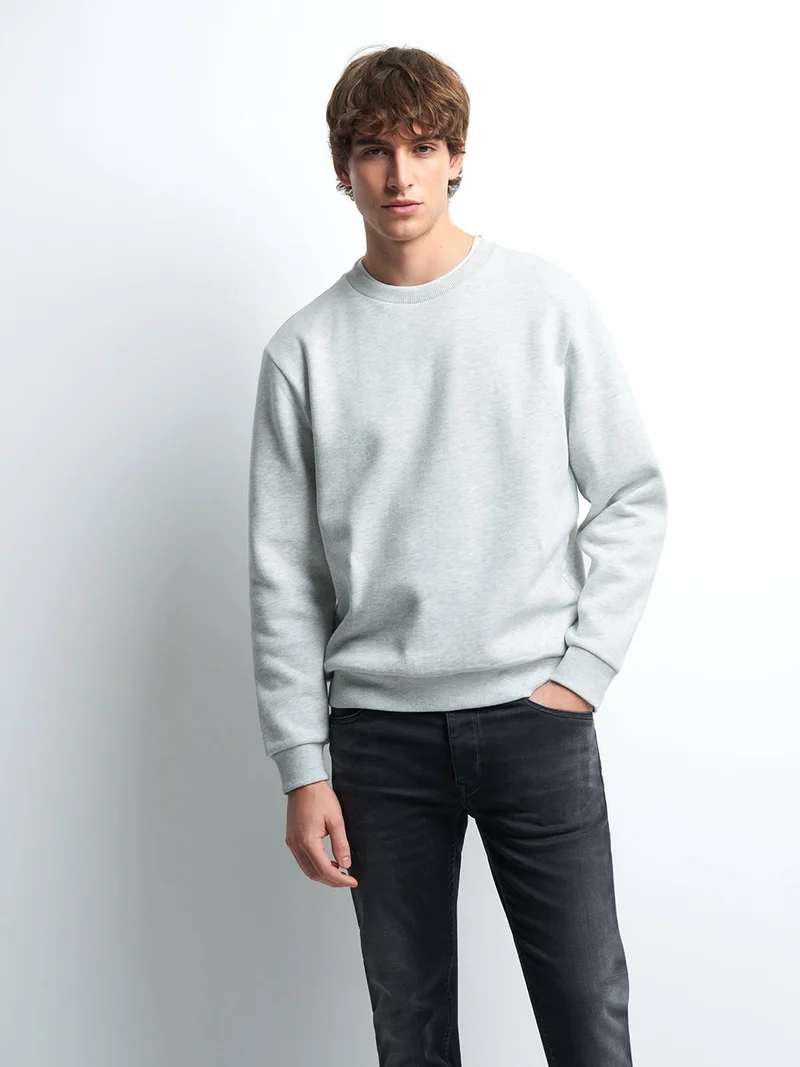 Sweat col rond chiné
