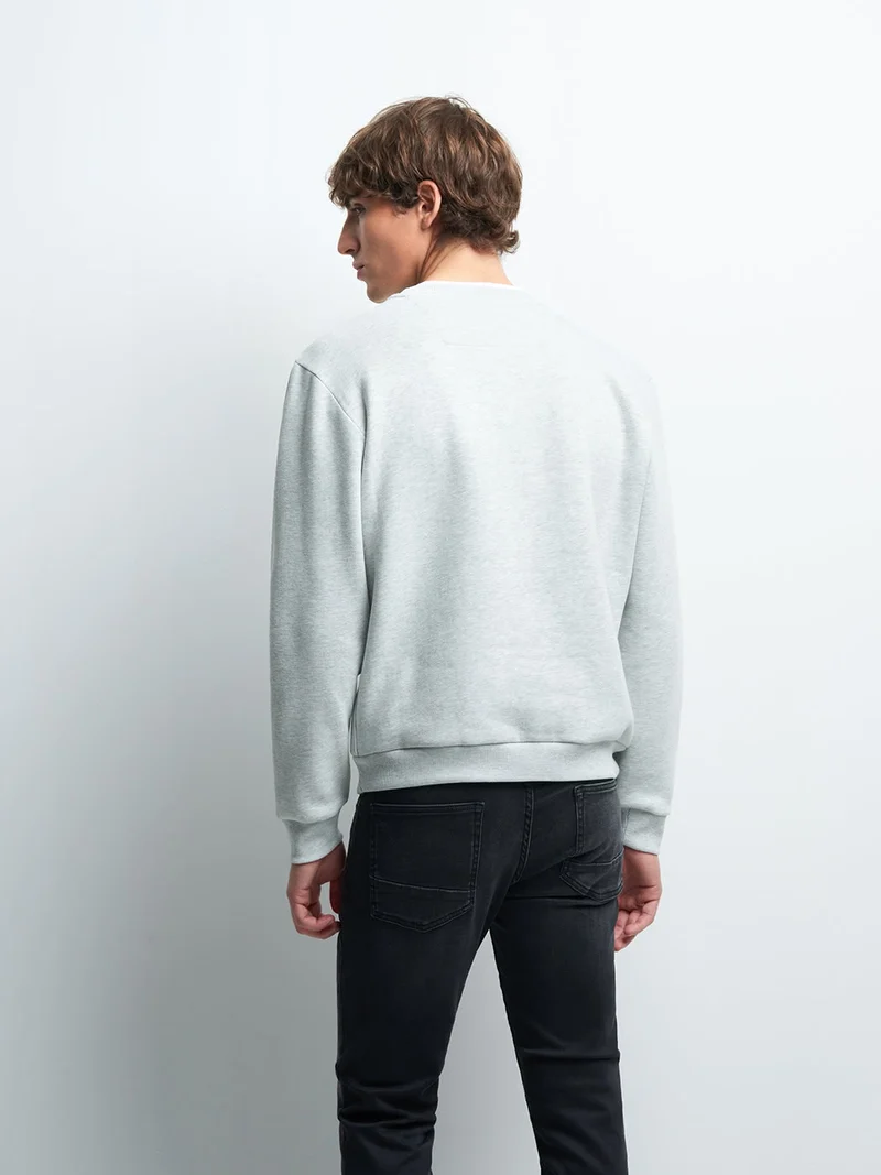 Sweat col rond chiné