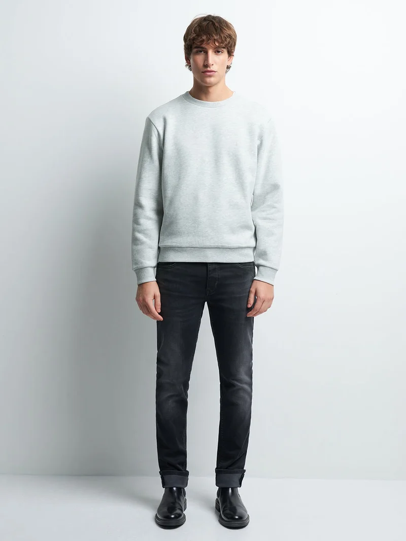 Sweat col rond chiné