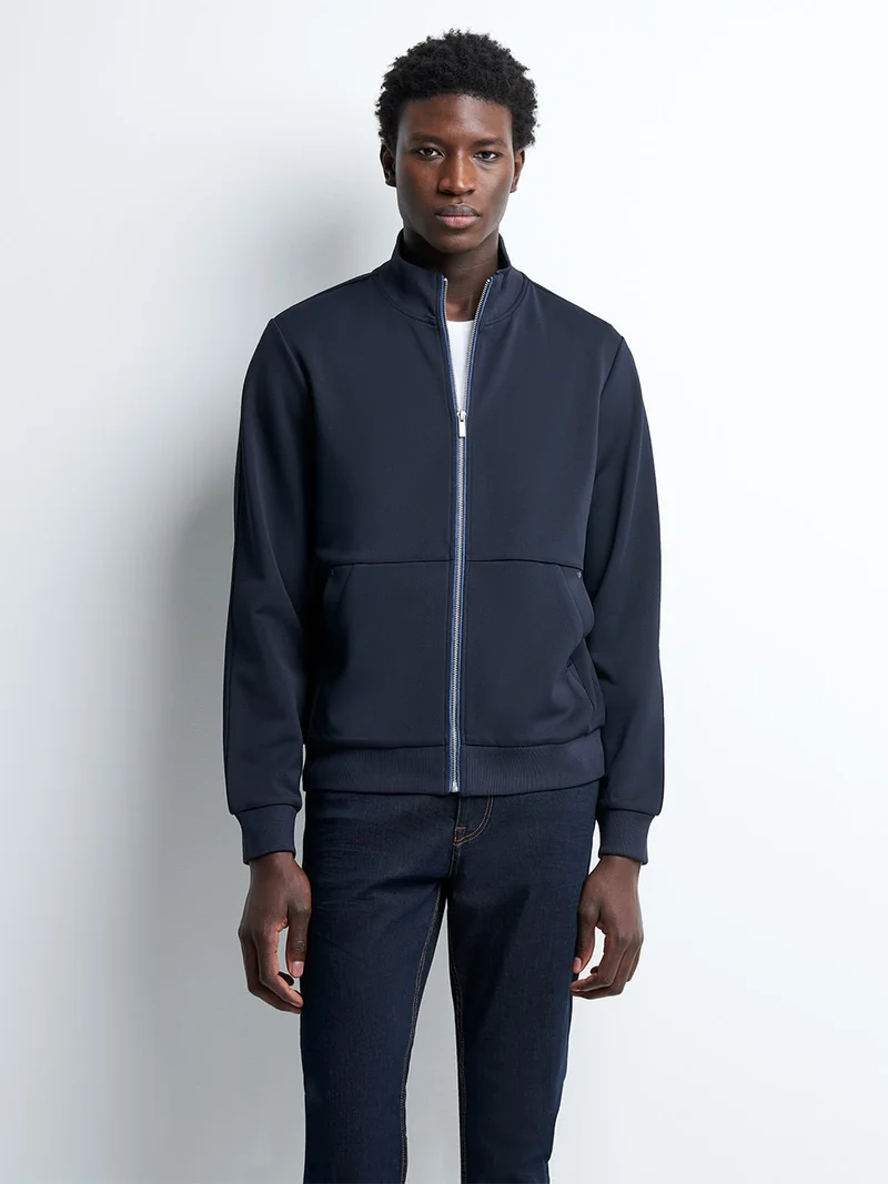 Veste légère col montant jersey