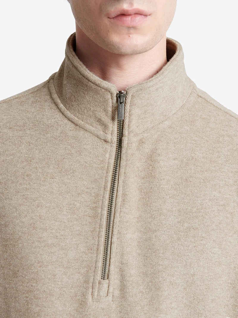 Sweat faux uni à col montant