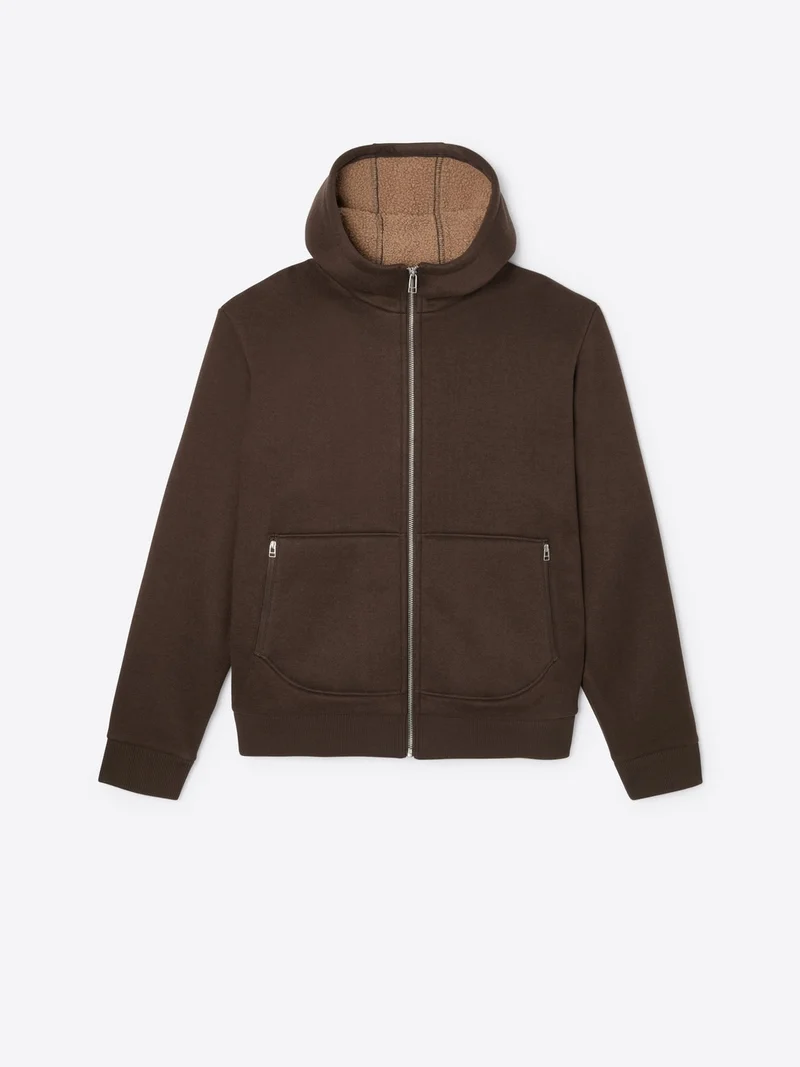 Sweat zippé à capuche avec poches