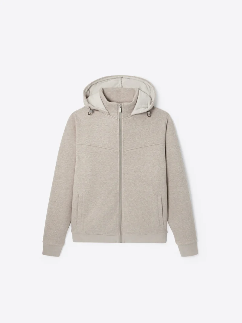 Sweat à capuche faux-uni 100% coton
