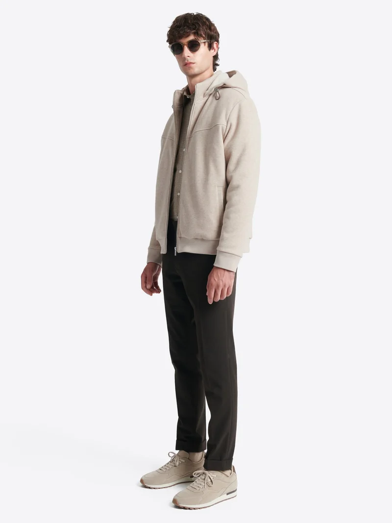 Sweat à capuche faux-uni 100% coton