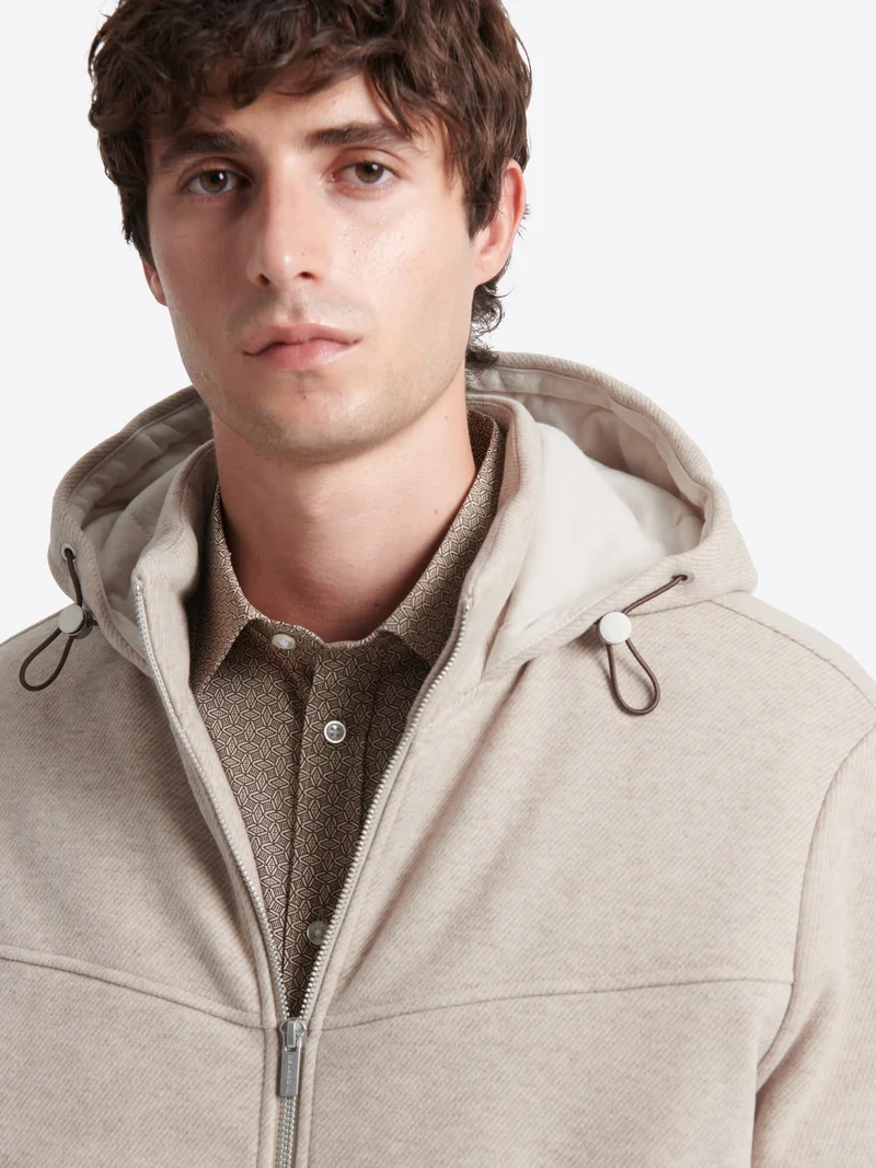Sweat à capuche faux-uni 100% coton